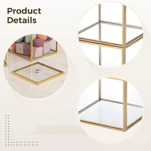 Vista 4 de Almacenamiento multiusos para baño, soporte para brochas de maquillaje de vidrio, organizador de bolas de algodón Qtip, 3.9 x 3.9 x 6.3 in