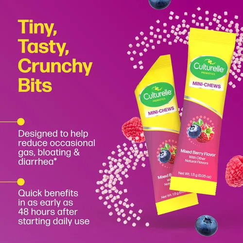 Vista 2 de Culturelle® Complete 3 en 1 Biotics Mini-Chews Probiótico diario para la salud digestiva con prebióticos y postbióticos para el equilibrio