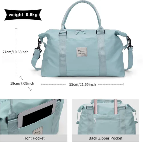 Vista 5 de Bolsa de viaje para gimnasio, bolsa de hombro para fin de semana para mujer