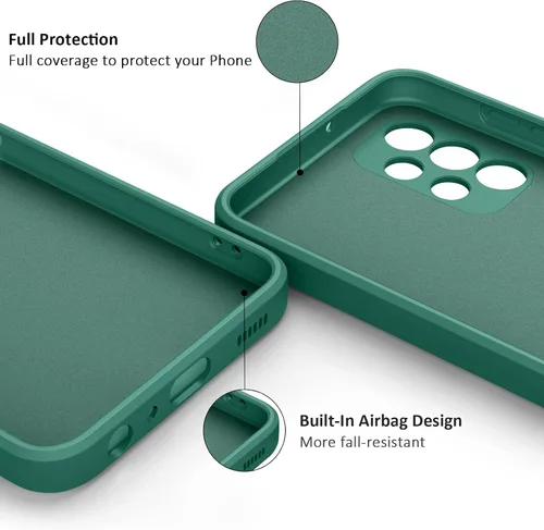 Vista 3 de Vancle Funda de silicona para Samsung Galaxy A13 4G, a prueba de golpes, con forro de microfibra para Samsung Galaxy A13 4G, color verde oscuro