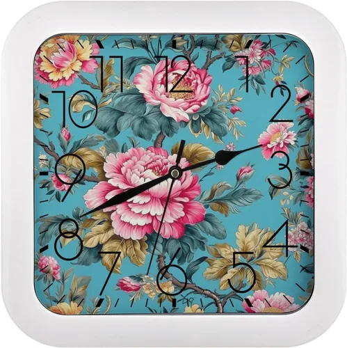 Vista 14 de 10" Square Modern Wall Clock,Animal Patterns Print Kitchen Clocks Wall Battery Operated,Silent Non Ticking Unique Funny Cute Wall Clock for Living