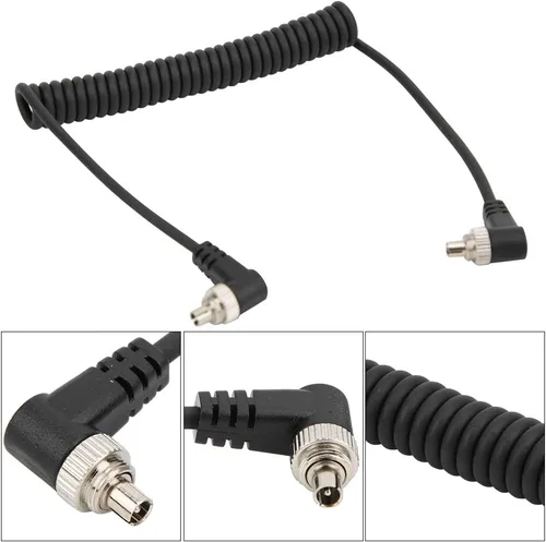 Vista 6 de Cable de sincronización de línea flash de PC a PC, 39.4 in, macho a macho, cable de sincronización de PC para cámara y luz de flash, cable