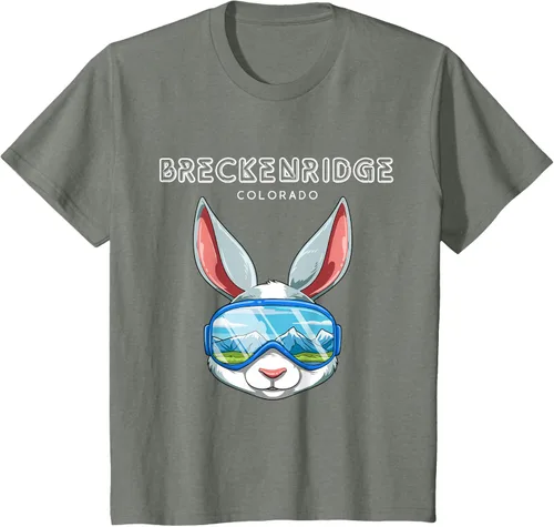 Vista 80 de Breckenridge Colorado USA - Camiseta de esquí y snowboard de conejo, Negro, S