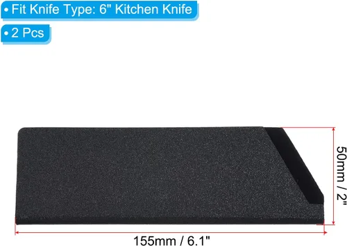 Vista 2 de PATIKIL Fundas de plástico ABS para cuchillo de cocina de 6 pulgadas, paquete de 2 cuchillos, protector de filos, protector de cuchillas, funda