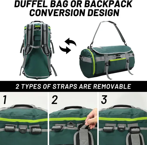 Vista 57 de MIER Mochila deportiva grande con compartimento para zapatos, resistente y resistente al agua, azul marino, 45L