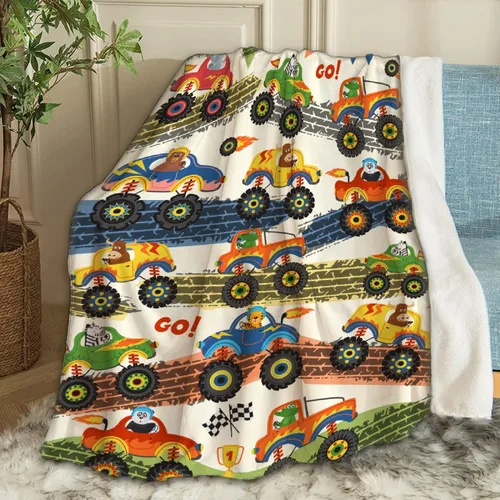 Vista 34 de Manta de Bebé Personalizada con Camiones de Construcción Personalizados Camión Volquete Mantas con Nombre para Niños y Niñas Manta Suave de Arrullo