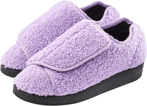 Vista 2 de Silvert's Adaptive Clothing & Footwear Womens Double-Extra Wide Easy Closure Slipper for Seniors