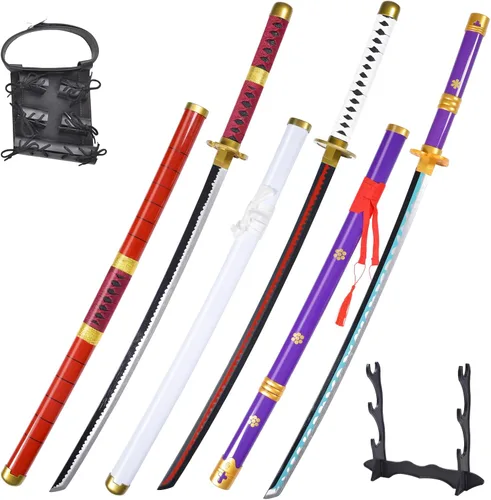 Vista 13 de Anime Sword 41 inch,Zoro/wado ichimonji/Anime Original Texture,for Role-Playing and Collection, with One Display Stand Negro