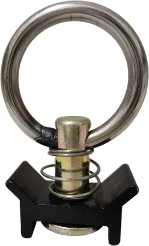 Vista 2 de Paquete de 12 accesorios de perno prisionero en L negro con anillo redondo (riel L no incluido)