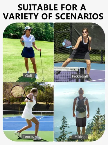 Vista 5 de Fulbelle Faldas de tenis para mujer con 3 bolsillos con cordón en la cintura atlética para correr, golf