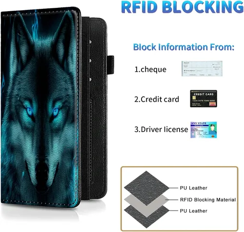 Vista 146 de Funda para chequera para hombres y mujeres, cartera de cuero RFID con ranuras para tarjetas de crédito, soporte de cheques duplicados personales