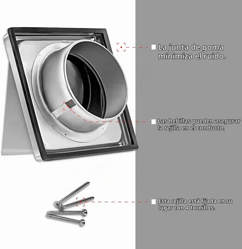 Vista 4 de FRESH SPEED - Salida de ventilación de pared externa de 4 pulgadas con solapa acolchada antirretorno