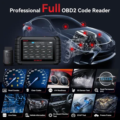 Vista 11 de iCarsoft CR Max BT - Escáner OBD2 inalámbrico, herramienta de diagnóstico de coche para todo el sistema, 50 restablecimiento+servicio adicional 46