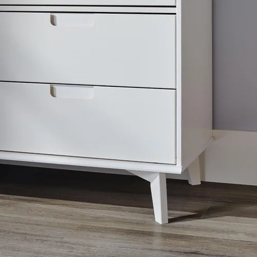 Vista 6 de Walker Edison Sloane - Cómoda de madera maciza con mango ranurado de 6 cajones, 52 pulgadas, color blanco