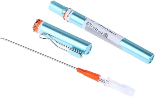 Vista 2 de 2 unids 14G emergencia primeros auxilios kit tensión neumotórax aguja torácica agujas de descompresión pecho agujas perforación cuerpo aguja