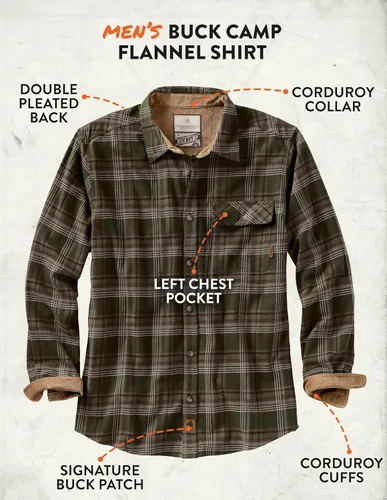 Vista 4 de Legendary Whitetails Camisa de franela para hombre Buck Camp