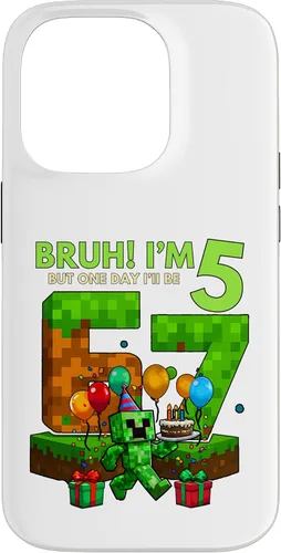 Vista 17 de Bruh I'm 5 But One-Day I'll Be 67 Retro 5th Birthday Kids Case for iPhone 17