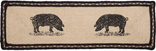 Vista 3 de VHC Brands Sawyer Mill - Alfombra rectangular para escalera, color blanco blanqueado, 8.5 x 27 pulgadas