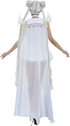 Vista 3 de miccostumes Disfraz de anime para mujer con capa tocada y cuello