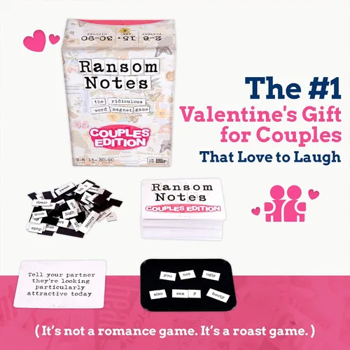 Vista 2 de Ransom Notes Edición para parejas - El ridículo juego de fiesta con imán de palabras, más de 3 jugadores