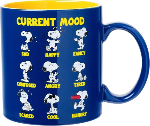 Vista 13 de Silver Buffalo Peanuts Featuring Snoopy Racing Team Finish Line 3D Sculpted Handle Ceramic Mug, 20 Ounces