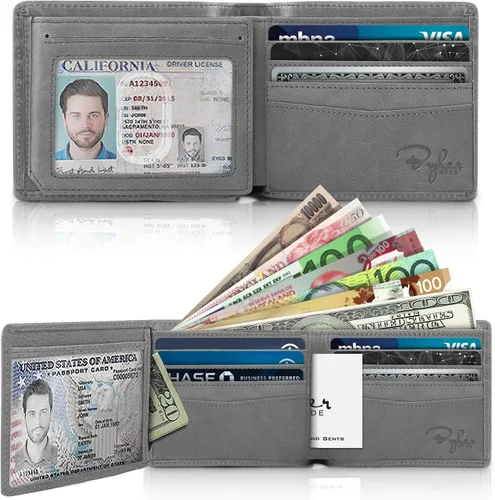 Vista 2 de Billetera de dos espacios para identificación sostenedor de RFID compartimento para tarjetas de capacidad extra lo mejor en protección
