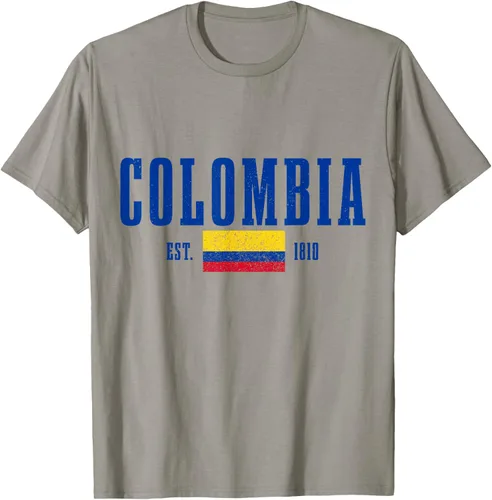 Vista 27 de Colombia Est. 1810 - Camiseta de Colombia Vintage, Negro, S