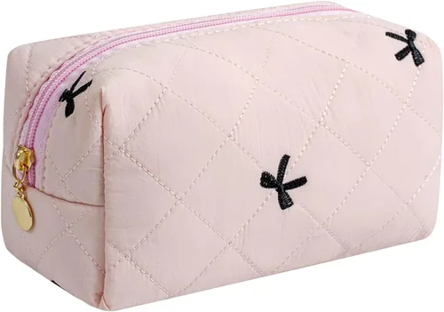 Vista 22 de Bolsa de maquillaje de viaje para mujeres y niñas, bolsa de maquillaje con cremallera, flores florales, organizador de maquillaje, bolsa de tela