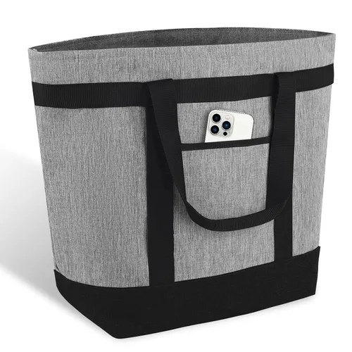 Vista 15 de Bolsa tote reutilizable aislada para compras de comestibles para mujeres/hombres, bolsa de entrega de pizza/comida para mantener los alimentos