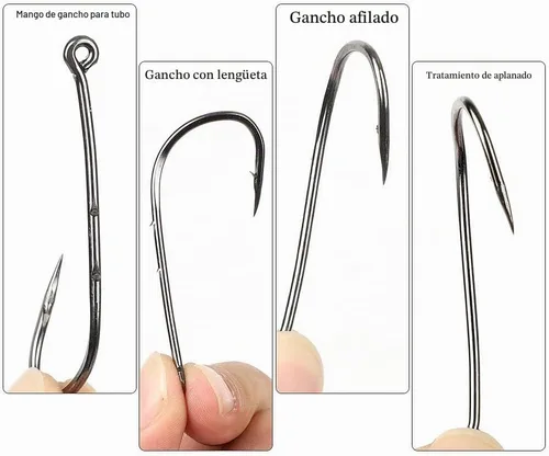 Vista 5 de DONQL Ganchos para cebo, 600 ganchos de pesca de doble púas 3#-12#, kit de anzuelos de pesca con mosca, accesorios de pesca con mosca, ganchos