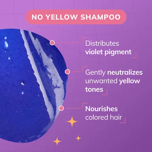 Vista 3 de Fanola No Yellow Purple Shampoo - Champú de color morado para rubios, decolorados y canosos, formulado con pigmento violeta para eliminar los tonos