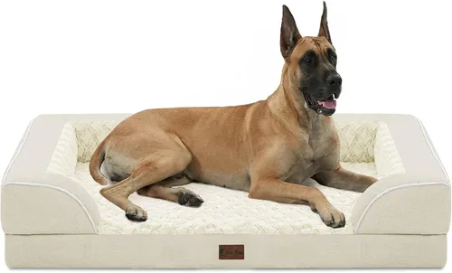 Vista 116 de Camas ortopédicas para perros grandes, cama de espuma viscoelástica impermeable para mascotas grandes con lados 89x56 cm, sofá para perros grandes