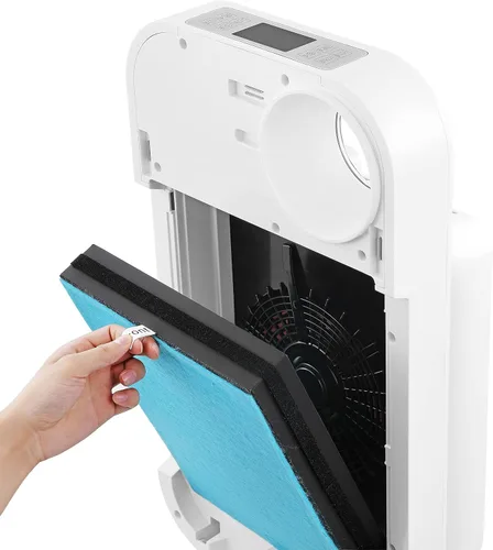Vista 6 de OVAL AIR AIR1000E - Purificador de aire H13 True HEPA 5 en 1 de 3 etapas para habitaciones de hasta 600 pies cuadrados, reduce alergias, asma