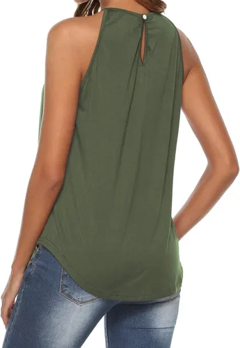 Vista 3 de Bluetime Halter Tank Tops for Women Summer Spaghetti Strap Lace Sleeveless Tops Shirts