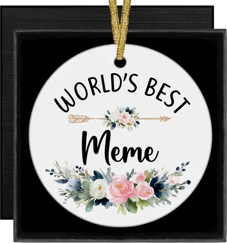 Vista 8 de World's Best Meemaw - Adornos de cerámica de Navidad regalos de nietos, nietos, regalos de cumpleaños para el día de la madre, regalos de cumpleaños