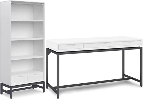 Vista 27 de SIMPLIHOME Escritorio de madera maciza Banting de 72 pulgadas de ancho en Distressed Grey