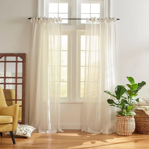 Vista 8 de Elrene Home Fashions - Panel de cortina de ventana con nudo superior transparente de Viena, 52 x 84 pulgadas (1 panel), azul grisáceo