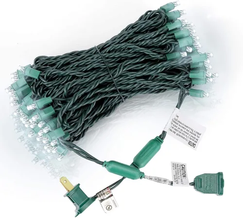 Vista 11 de 100 Unidades Luces LED de Navidad Aguamarina – 50 pies, luces de Navidad aguamarina de 5mm para exteriores de grado comercial, impermeables
