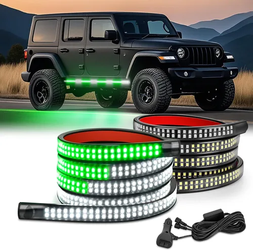 Vista 16 de Nilight 2 tiras de luces estroboscópicas de emergencia de 70 pulgadas, 1125 LED, luz ámbar flexible, intermitente, advertencia, precaución