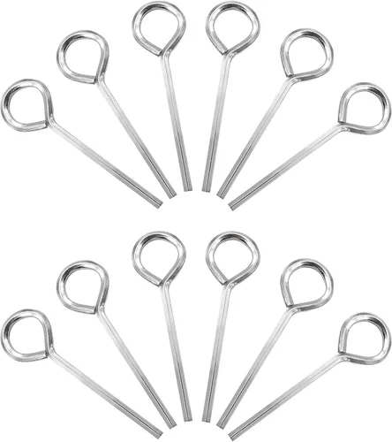 Vista 9 de 12 piezas Llaves hexagonales estándar de 1/8" con bucle completo, llave de puerta Allen de metal para dispositivo de salida de pánico de barra