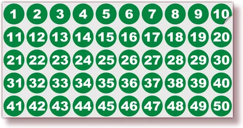 Vista 22 de iSYFIX Calcomanías negras de números consecutivos – 1 a 50, 1 pulgada, 1 juego – Vinilo autoadhesivo de alta calidad ideal para inventario