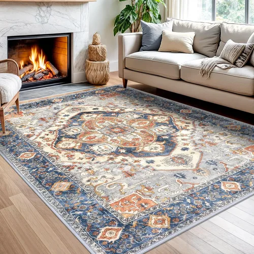 Vista 145 de SIILOOM Alfombra lavable de 2 x 3 pies, alfombra suave color taupe ceniza para entrada, tapete antideslizante para puerta de interior, tapete