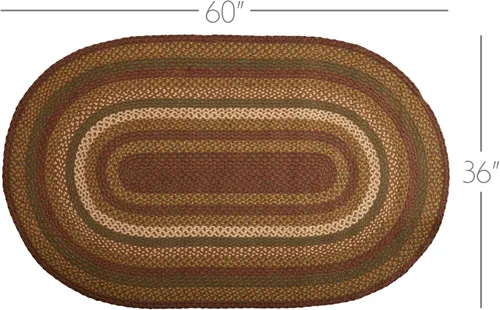 Vista 2 de VHC Brands Tea Cabin - Alfombra rústica ovalada de yute verde, antideslizante, 36 x 60 pulgadas