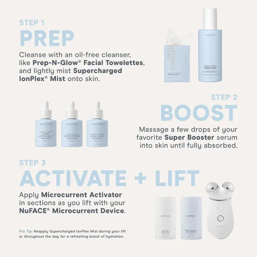 Vista 4 de NuFACE Super Peptide Booster Serum - Suero facial reafirmante para dispositivo de tonificación facial, 1 onza líquida