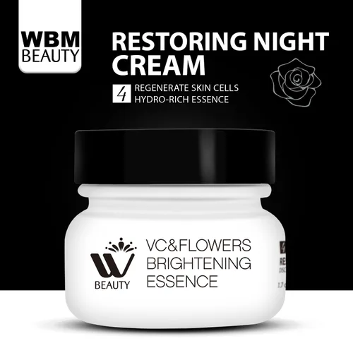 Vista 4 de WBM Crema de noche restauradora para el rostro, hidratante antienvejecimiento con esencia hidro-rica. Crema facial renovadora para la piel para un