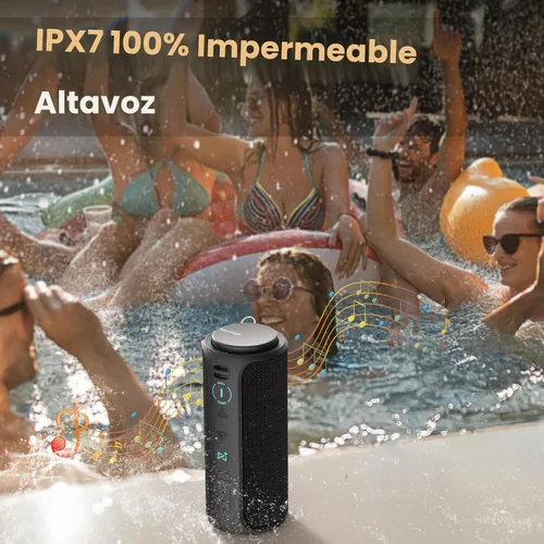 Vista 5 de [Usado] Raymate Altavoz Bluetooth, IPX7 impermeable, estéreo de 30 W con graves profundos, diente azul inalámbrico 5.3, emparejamiento TWS de rango