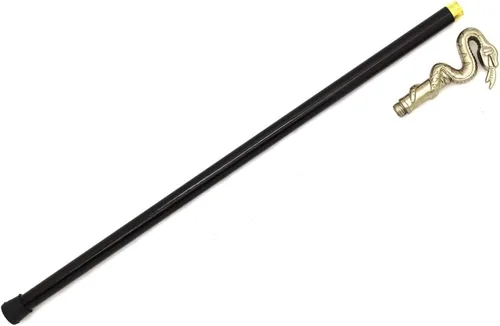 Vista 7 de Snake Eye Tactical Mango de peltre para bastón de caminar de 34.5 pulgadas con pequeño almacenamiento sin hoja
