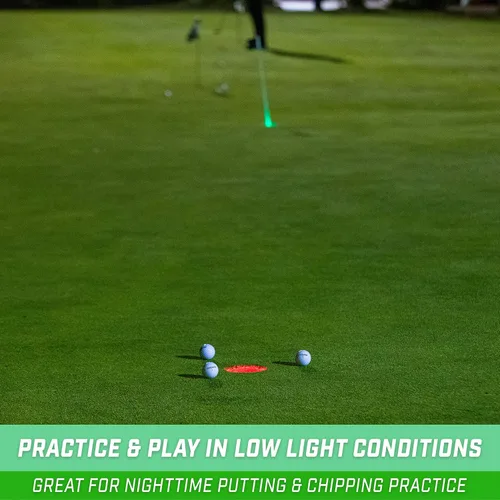 Vista 3 de GoSports Paquete de 3 luces de agujero de golf iluminadas, ideales para jugar golf con poca luz, práctica de putting, práctica de astillado y más