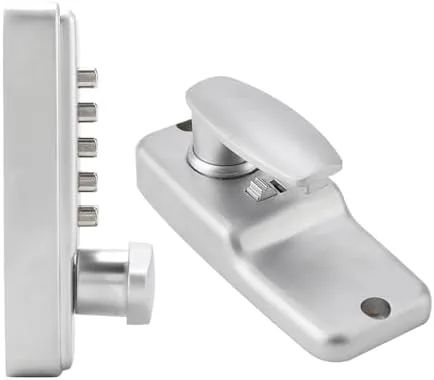 Vista 6 de Cerradura mecánica de puerta sin llave, combinación de código de 2 a 8 dígitos, cerradura de puerta de entrada con contraseña, cerradura