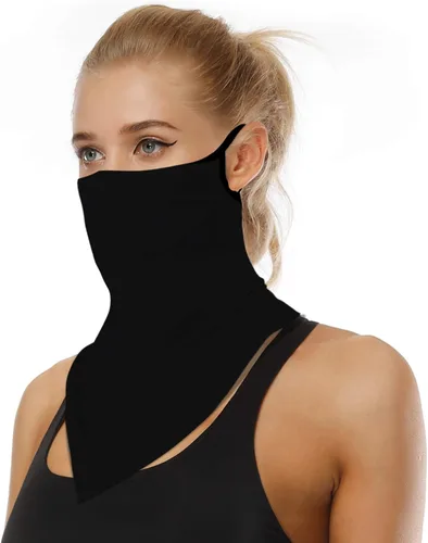 Vista 11 de YAYOUREL Polaina para el cuello, bandanas para hombres y mujeres, cubierta de bufanda para la cara con rayos UV, con agujero para las orejas